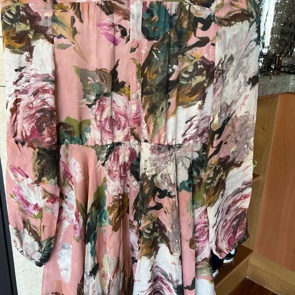Dolce & Gabbana Floral Pink and Green Dress